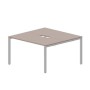Strike STN2TV147 TRAL (Тортора/Алюминий) Составной стол на 2 рабочих места, 2 эргономичных выреза