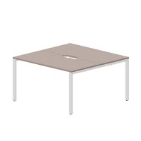 Strike STN2TV147 TRBL (Тортора/Белый) Составной стол на 2 рабочих места, 2 эргономичных выреза