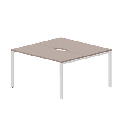 Strike STN2TV147 TRBL (Тортора/Белый) Составной стол на 2 рабочих места, 2 эргономичных выреза