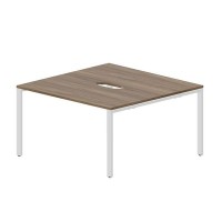 Strike STN2TV147 WNBL (Орех/Белый) Составной стол на 2 рабочих места, 2 эргономичных выреза