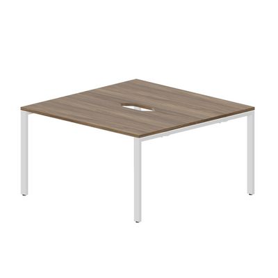 Strike STN2TV147 WNBL (Орех/Белый) Составной стол на 2 рабочих места, 2 эргономичных выреза
