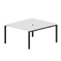 Strike STN2TV148 BLNR (Белый/Черный) Составной стол на 2 рабочих места, 2 эргономичных выреза