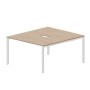 Strike STN2TV148 OWBL (Светлый дуб/Белый) Составной стол на 2 рабочих места, 2 эргономичных выреза