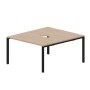 Strike STN2TV148 OWNR (Светлый дуб/Черный) Составной стол на 2 рабочих места, 2 эргономичных выреза
