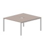 Strike STN2TV148 TRAL (Тортора/Алюминий) Составной стол на 2 рабочих места, 2 эргономичных выреза