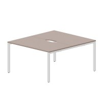 Strike STN2TV148 TRBL (Тортора/Белый) Составной стол на 2 рабочих места, 2 эргономичных выреза