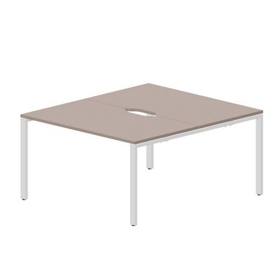Strike STN2TV148 TRBL (Тортора/Белый) Составной стол на 2 рабочих места, 2 эргономичных выреза