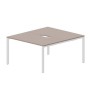 Strike STN2TV148 TRBL (Тортора/Белый) Составной стол на 2 рабочих места, 2 эргономичных выреза