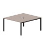 Strike STN2TV148 TRNR (Тортора/Черный) Составной стол на 2 рабочих места, 2 эргономичных выреза