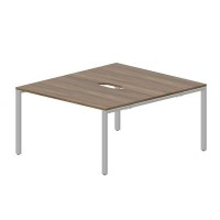 Strike STN2TV148 WNAL (Орех/Алюминий) Составной стол на 2 рабочих места, 2 эргономичных выреза