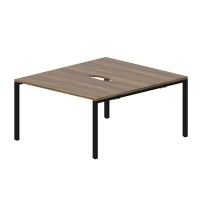 Strike STN2TV148 WNNR (Орех/Черный) Составной стол на 2 рабочих места, 2 эргономичных выреза