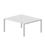 Strike STN2TV167 BLAL (Белый/Алюминий) Составной стол на 2 рабочих места, 2 эргономичных выреза
