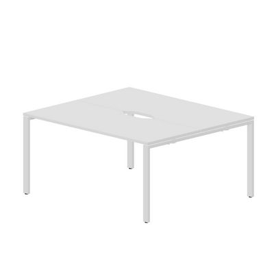 Strike STN2TV167 BLBL (Белый/Белый) Составной стол на 2 рабочих места, 2 эргономичных выреза