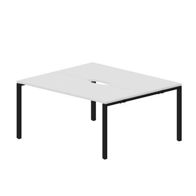 Strike STN2TV167 BLNR (Белый/Черный) Составной стол на 2 рабочих места, 2 эргономичных выреза