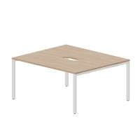 Strike STN2TV167 OWBL (Светлый дуб/Белый) Составной стол на 2 рабочих места, 2 эргономичных выреза