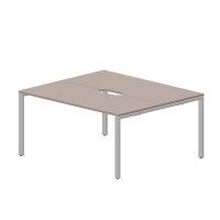Strike STN2TV167 TRAL (Тортора/Алюминий) Составной стол на 2 рабочих места, 2 эргономичных выреза
