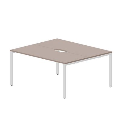 Strike STN2TV167 TRBL (Тортора/Белый) Составной стол на 2 рабочих места, 2 эргономичных выреза