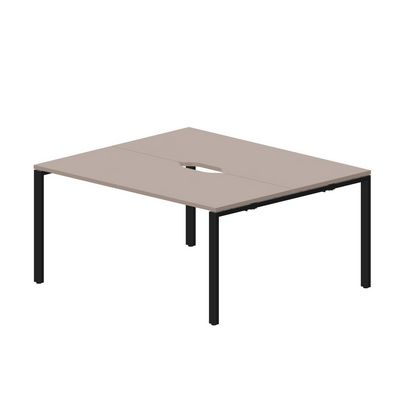 Strike STN2TV167 TRNR (Тортора/Черный) Составной стол на 2 рабочих места, 2 эргономичных выреза