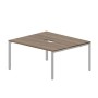 Strike STN2TV167 WNAL (Орех/Алюминий) Составной стол на 2 рабочих места, 2 эргономичных выреза