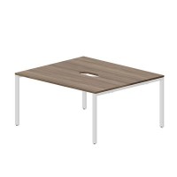 Strike STN2TV167 WNBL (Орех/Белый) Составной стол на 2 рабочих места, 2 эргономичных выреза