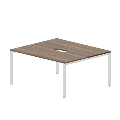 Strike STN2TV167 WNBL (Орех/Белый) Составной стол на 2 рабочих места, 2 эргономичных выреза