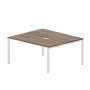 Strike STN2TV167 WNBL (Орех/Белый) Составной стол на 2 рабочих места, 2 эргономичных выреза