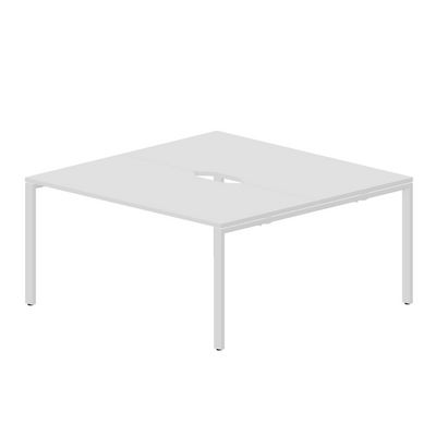 Strike STN2TV168 BLBL (Белый/Белый) Составной стол на 2 рабочих места, 2 эргономичных выреза