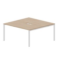 Strike STN2TV168 OWBL (Светлый дуб/Белый) Составной стол на 2 рабочих места, 2 эргономичных выреза
