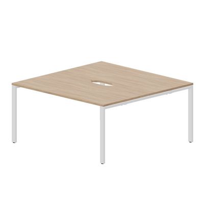 Strike STN2TV168 OWBL (Светлый дуб/Белый) Составной стол на 2 рабочих места, 2 эргономичных выреза