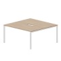 Strike STN2TV168 OWBL (Светлый дуб/Белый) Составной стол на 2 рабочих места, 2 эргономичных выреза