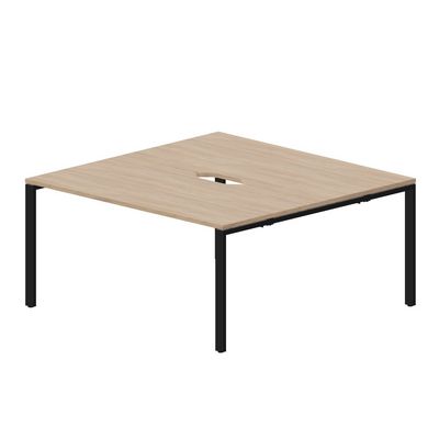 Strike STN2TV168 OWNR (Светлый дуб/Черный) Составной стол на 2 рабочих места, 2 эргономичных выреза