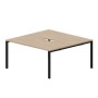 Strike STN2TV168 OWNR (Светлый дуб/Черный) Составной стол на 2 рабочих места, 2 эргономичных выреза