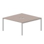 Strike STN2TV168 TRAL (Тортора/Алюминий) Составной стол на 2 рабочих места, 2 эргономичных выреза