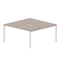 Strike STN2TV168 TRBL (Тортора/Белый) Составной стол на 2 рабочих места, 2 эргономичных выреза