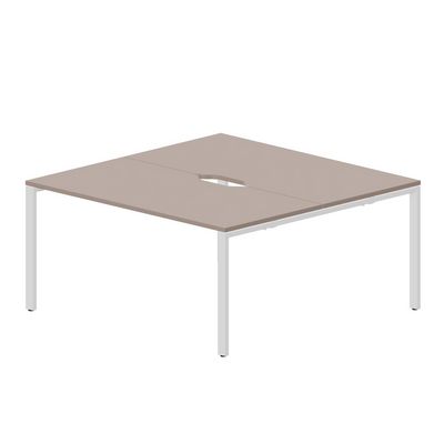 Strike STN2TV168 TRBL (Тортора/Белый) Составной стол на 2 рабочих места, 2 эргономичных выреза