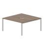 Strike STN2TV168 WNAL (Орех/Алюминий) Составной стол на 2 рабочих места, 2 эргономичных выреза