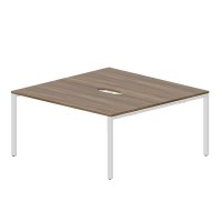Strike STN2TV168 WNBL (Орех/Белый) Составной стол на 2 рабочих места, 2 эргономичных выреза