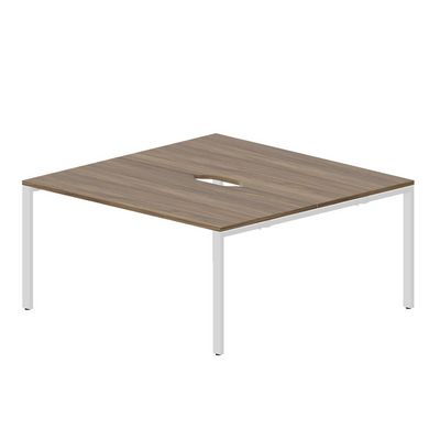 Strike STN2TV168 WNBL (Орех/Белый) Составной стол на 2 рабочих места, 2 эргономичных выреза