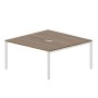Strike STN2TV168 WNBL (Орех/Белый) Составной стол на 2 рабочих места, 2 эргономичных выреза