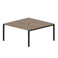 Strike STN2TV168 WNNR (Орех/Черный) Составной стол на 2 рабочих места, 2 эргономичных выреза