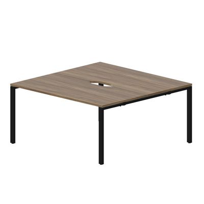 Strike STN2TV168 WNNR (Орех/Черный) Составной стол на 2 рабочих места, 2 эргономичных выреза