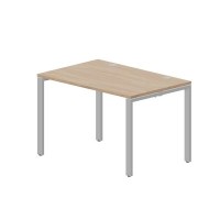 Strike STNG128 OWAL (Светлый дуб/Алюминий) Стол, 2 громмета