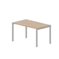 Strike STNG148 OWAL (Светлый дуб/Алюминий) Стол, 2 громмета