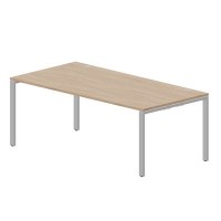 Strike STNG2010 OWAL (Светлый дуб/Алюминий) Стол, 2 громмета
