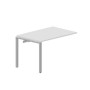 Страйк STNPG128 BLAL (Белый/Алюминий) Приставной стол, 2 громмета