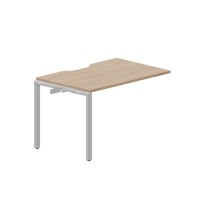 Strike STNPV128 OWAL (Светлый дуб/Алюминий) Приставной стол с эргономичным вырезом
