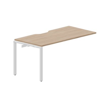 Страйк STNPV168 OWBL (Светлый дуб/Белый) Приставной стол с эргономичным вырезом