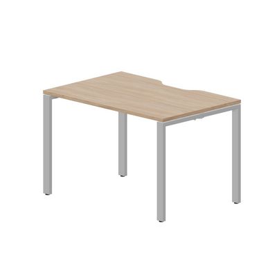 Strike STNV128 OWAL (Светлый дуб/Алюминий) Стол с эргономичным вырезом