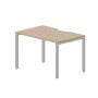 Strike STNV128 OWAL (Светлый дуб/Алюминий) Стол с эргономичным вырезом