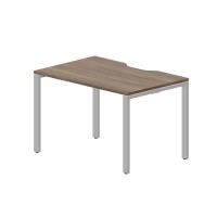 Strike STNV128 WNAL (Орех/Алюминий) Стол с эргономичным вырезом